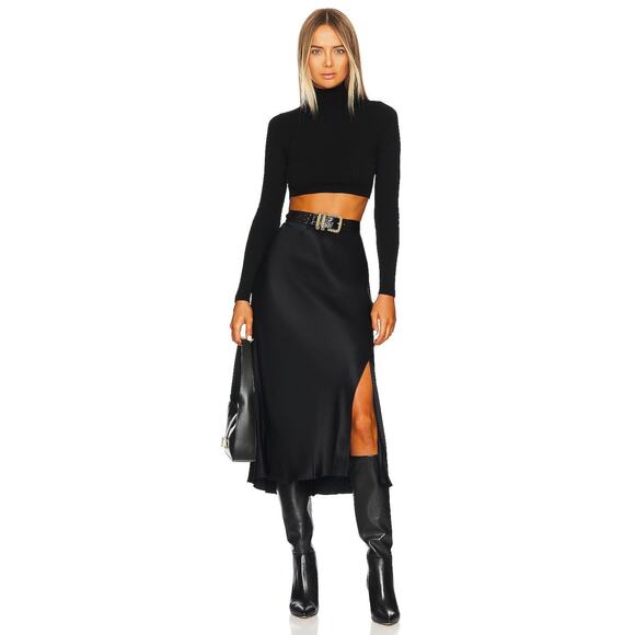 Rails Maya Midi Skirt In Black Side Slit - S - Picture 4 of 6
